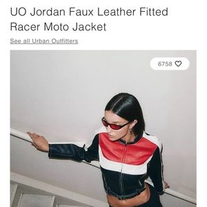 Urban Outfitters Jordan Faux Leather Fitted Racer Moto Jacket